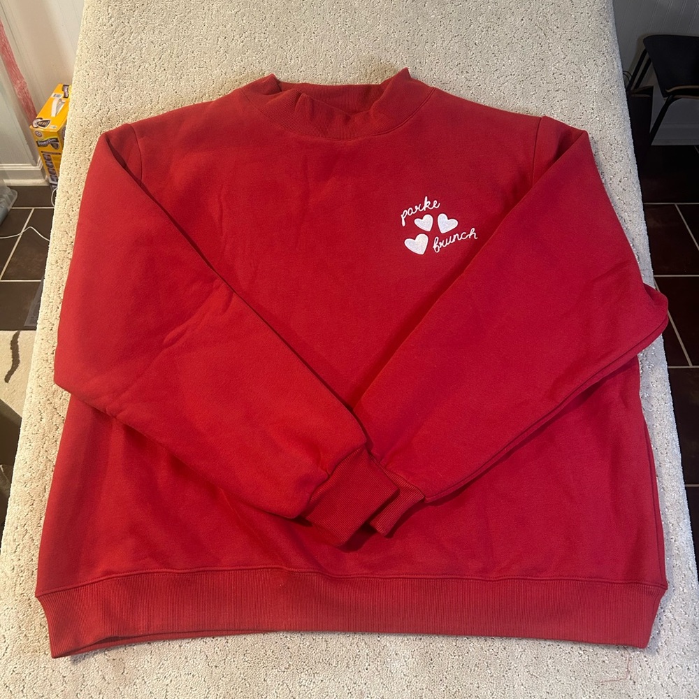 SOLD OUT Parke & Brunch Valentine’s Varsity Mockneck Crimson‎ XXL NWT 2026